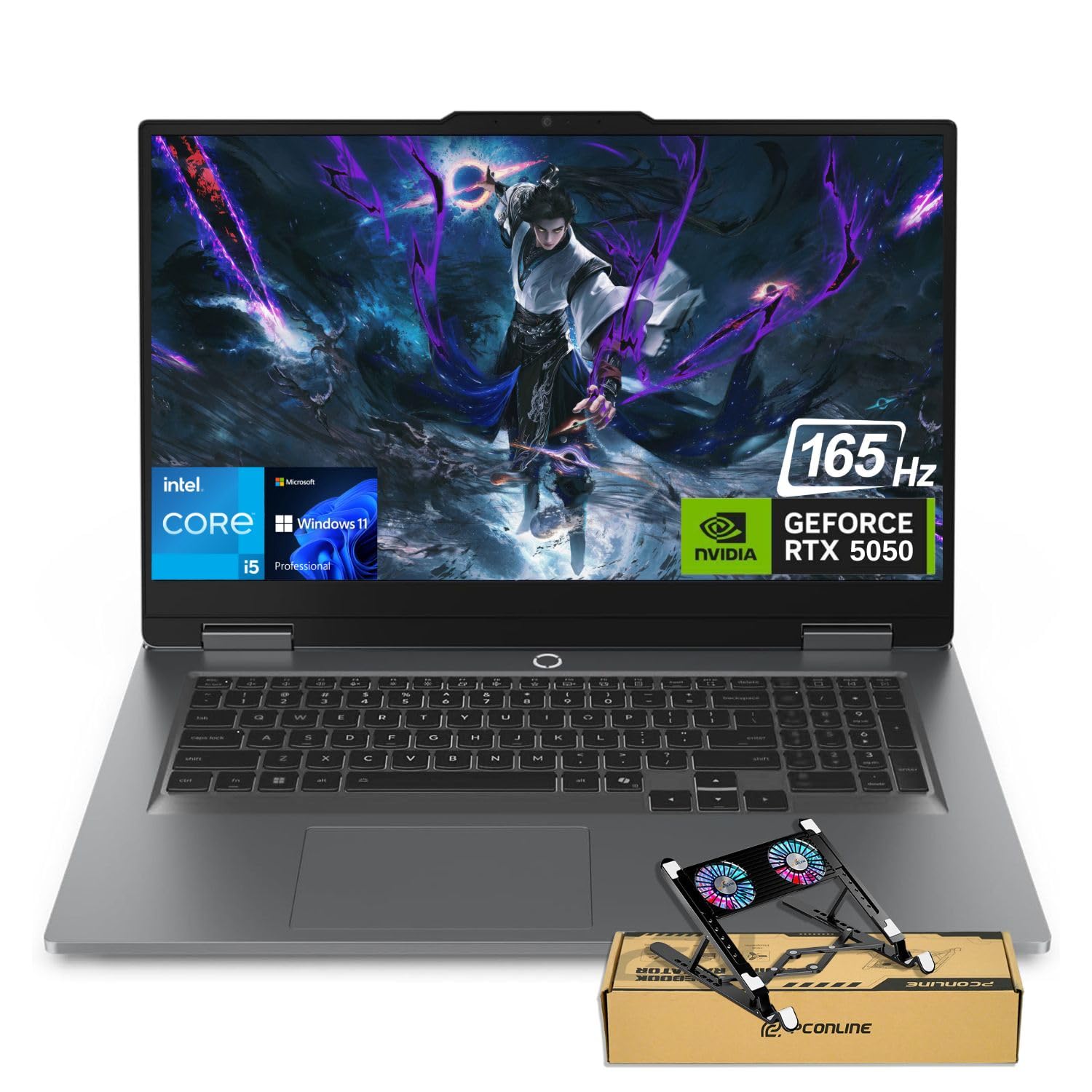 Lenovo LOQ RTX 5050 Pro AI-Gaming PC, 17.3" FHD 165Hz, Intel Core i5-13450HX, NVIDIA GeForce RTX 5050, 32GB DDR5 RAM, 1TB SSD, Backlit KB, Bundle with