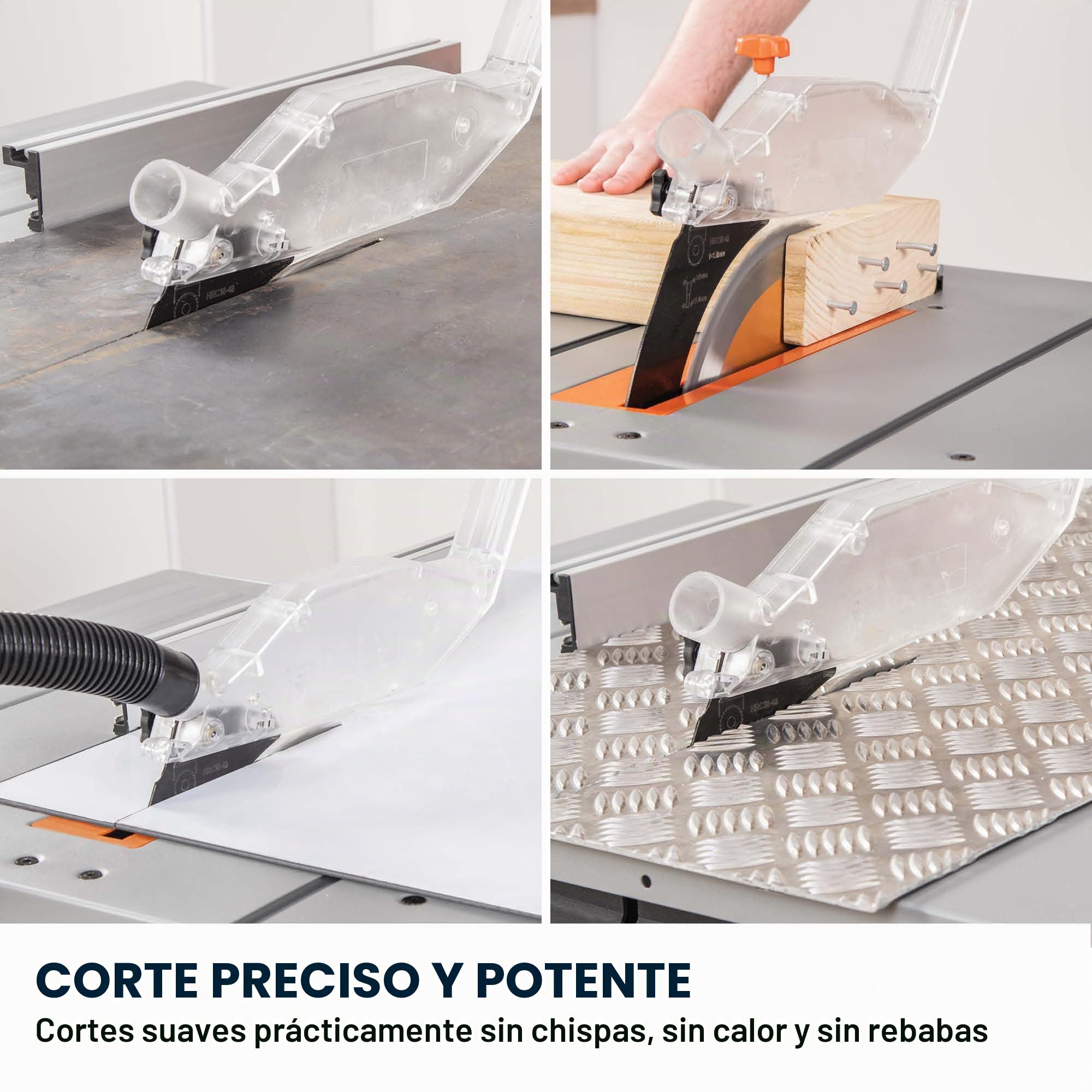 Evolution Power Tools R255MTS Sierra de mesa, multi-material y multiuso, portátil, corta madera, metal, plástico y más, sierra de banco, incluida hoja TCT de 255 mm