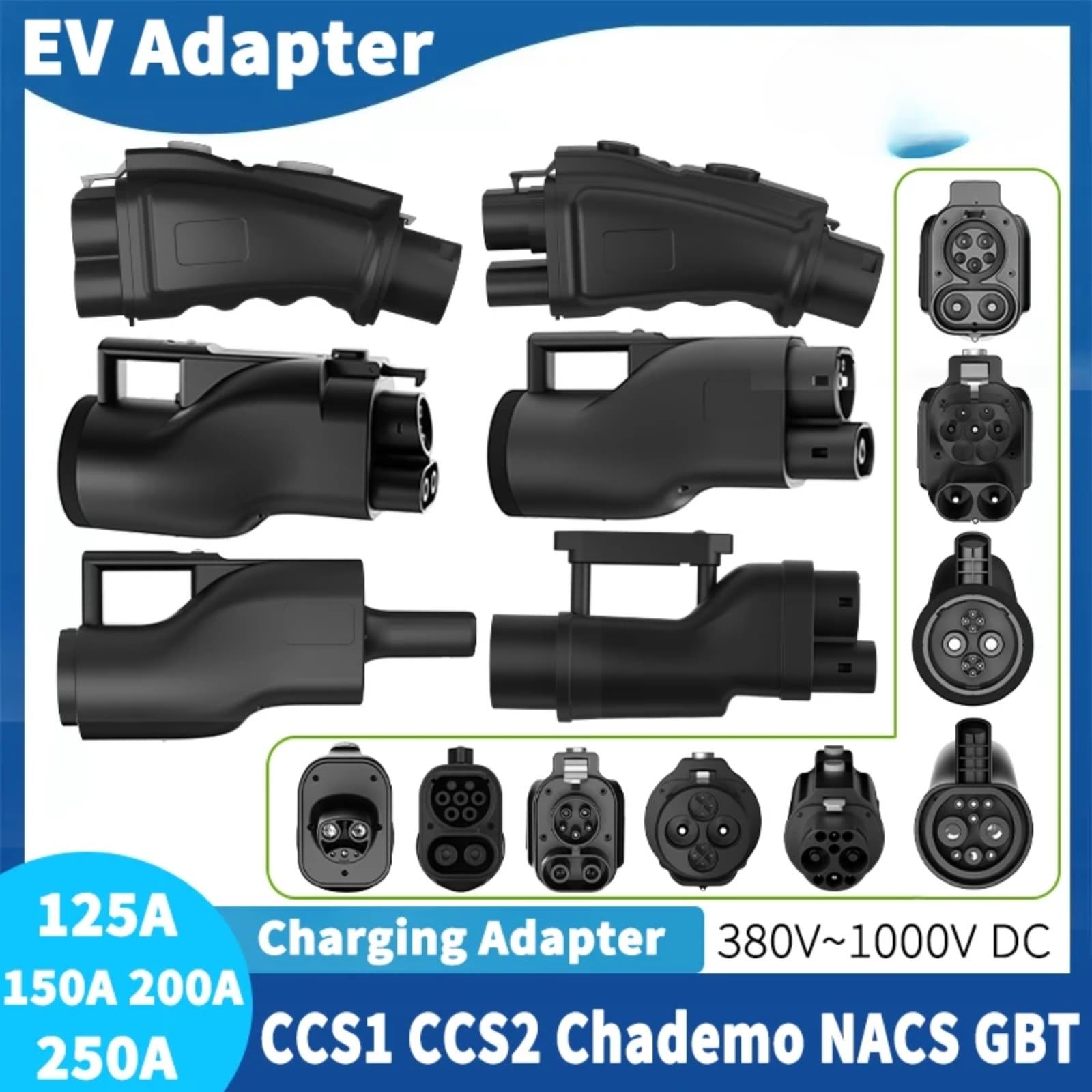 S2 to GBT250A Chademo to S1150A GBT to DC EV Ladegerät Auto Adapter(GBT to; S2; 250A)