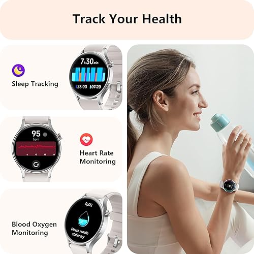 Miniatura 2 de Reloj inteligente para mujer, responderhacer llamadas, monitor de actividad de pantalla ultra transparente AMOLED con monitor de frecuencia