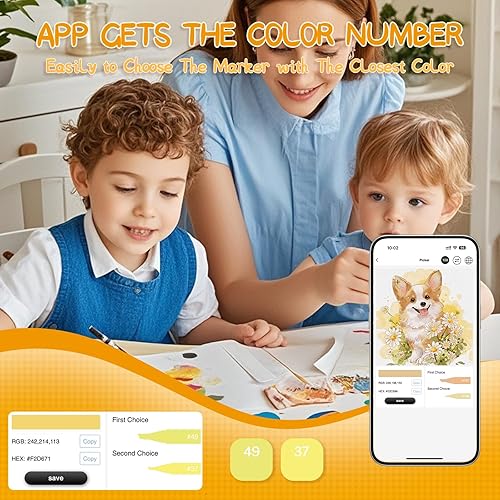 Miniatura 3 de SiwaQio 204 marcadores de arte de alcohol con aplicación creativa  Marcadores de alcohol para artistas, juego de marcadores de doble punta para