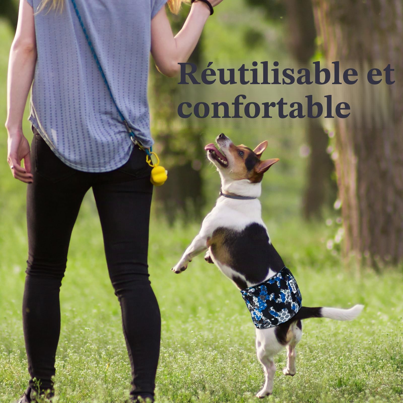Dono Lot de 3 Couches lavables pour Chien mâle, XXL | Super absorbantes - pour Chiens de Petite, Moyenne et Grande Taille - armée