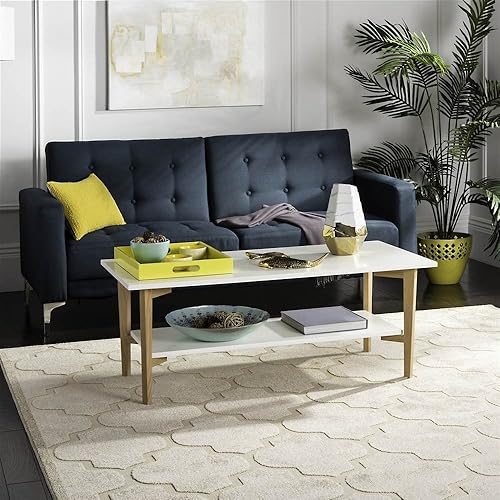 Vista 2 de Safavieh Home Collection Caraway - Mesa de centro blanca y natural