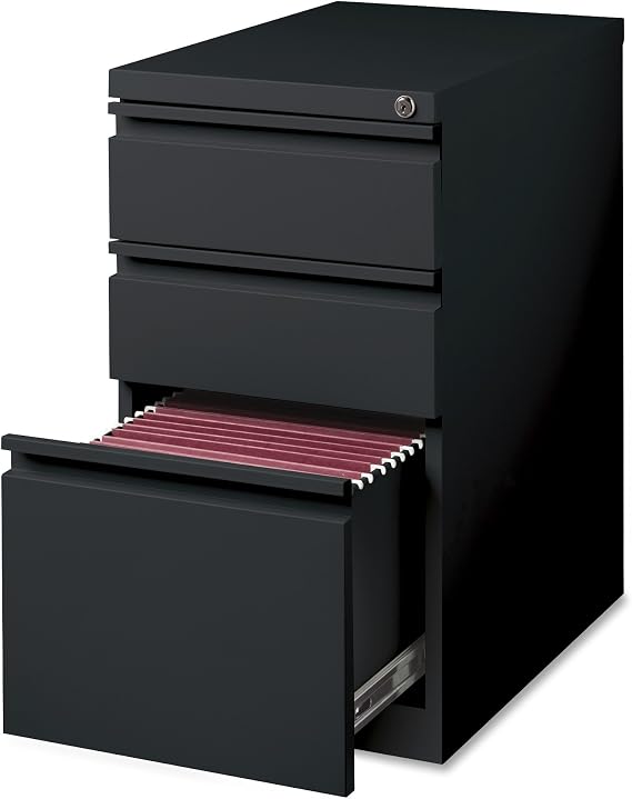 Lorell LLR49521 Mobile File Pedestal, Black