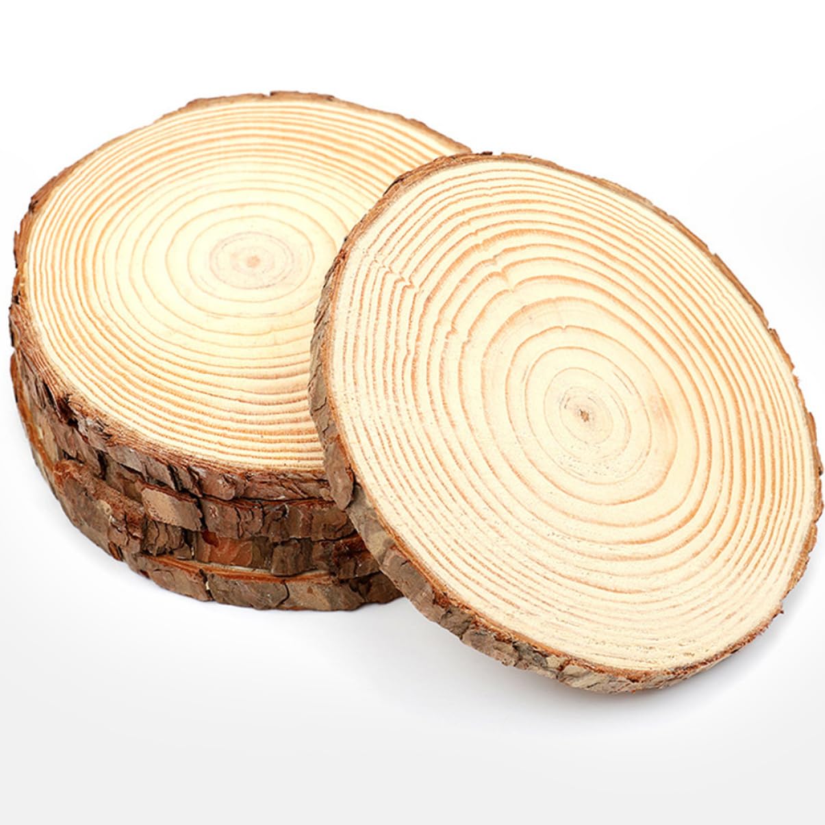 Discos de Madera en Blanco Redondos 5 Piezas para Manualidades