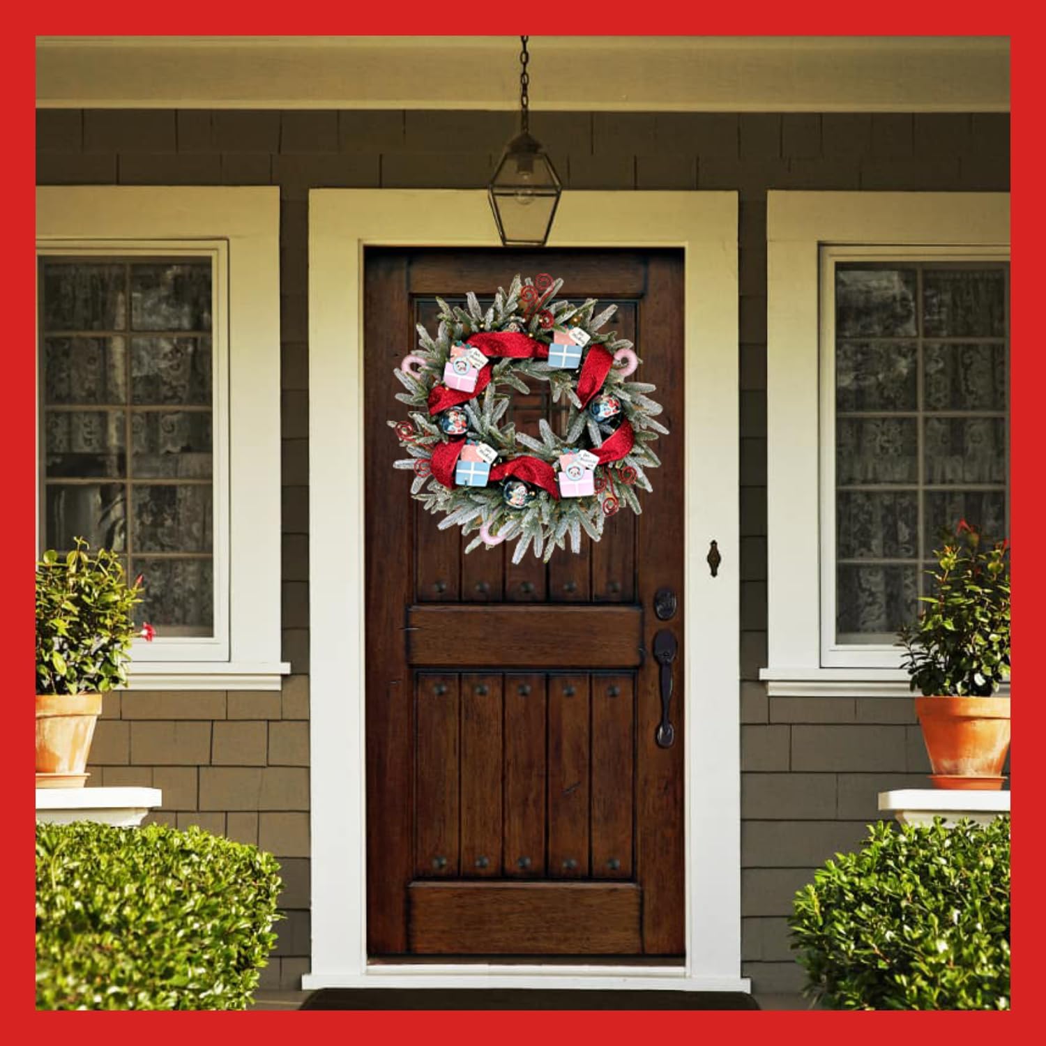 CG Hunter Disney Mickey Mouse and Minnie Mouse Flocked Wreath, 26 in, LED