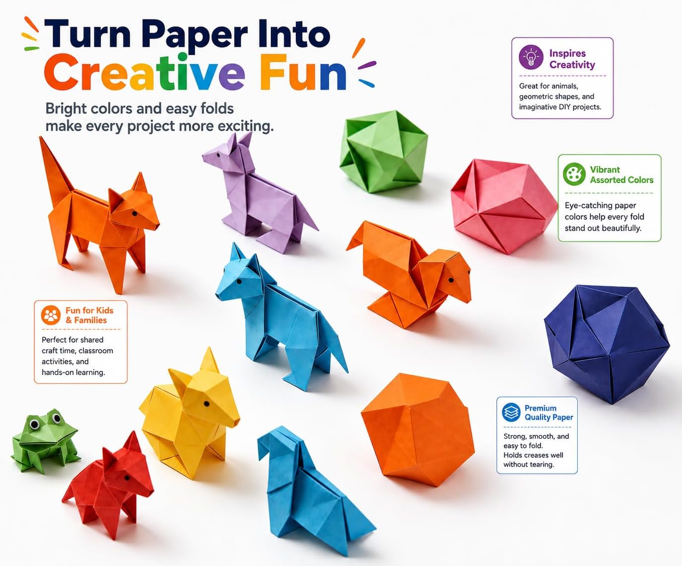 Origami Paper 160 Sheets 6 x 6 Inch Square Double Sided Folding Paper
