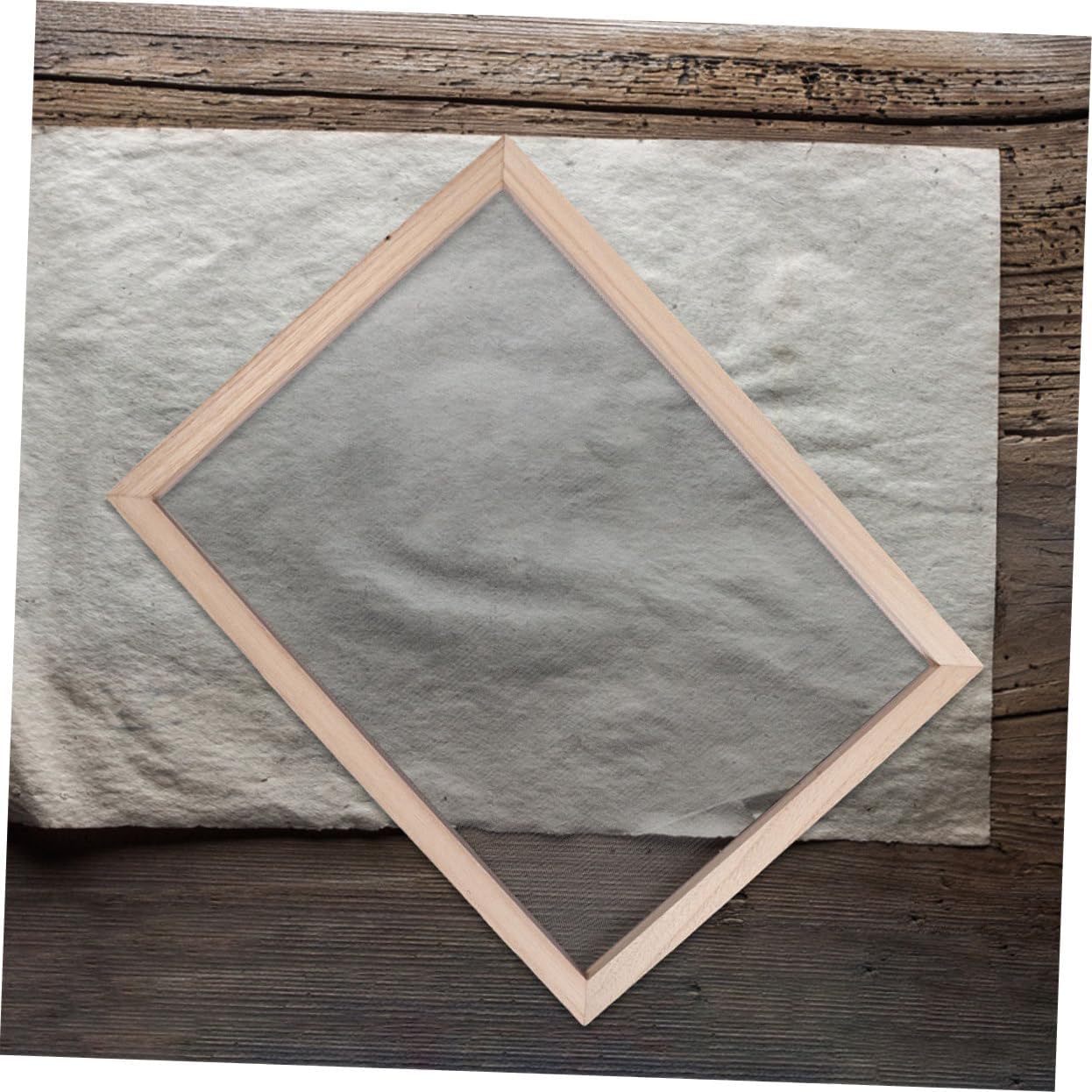 Angoily 2pcs Craft Wooden Frame Double-Layer Screen Frame for Paper Making Handmade Paper Crafting Tool Traditional Papermaking Supply