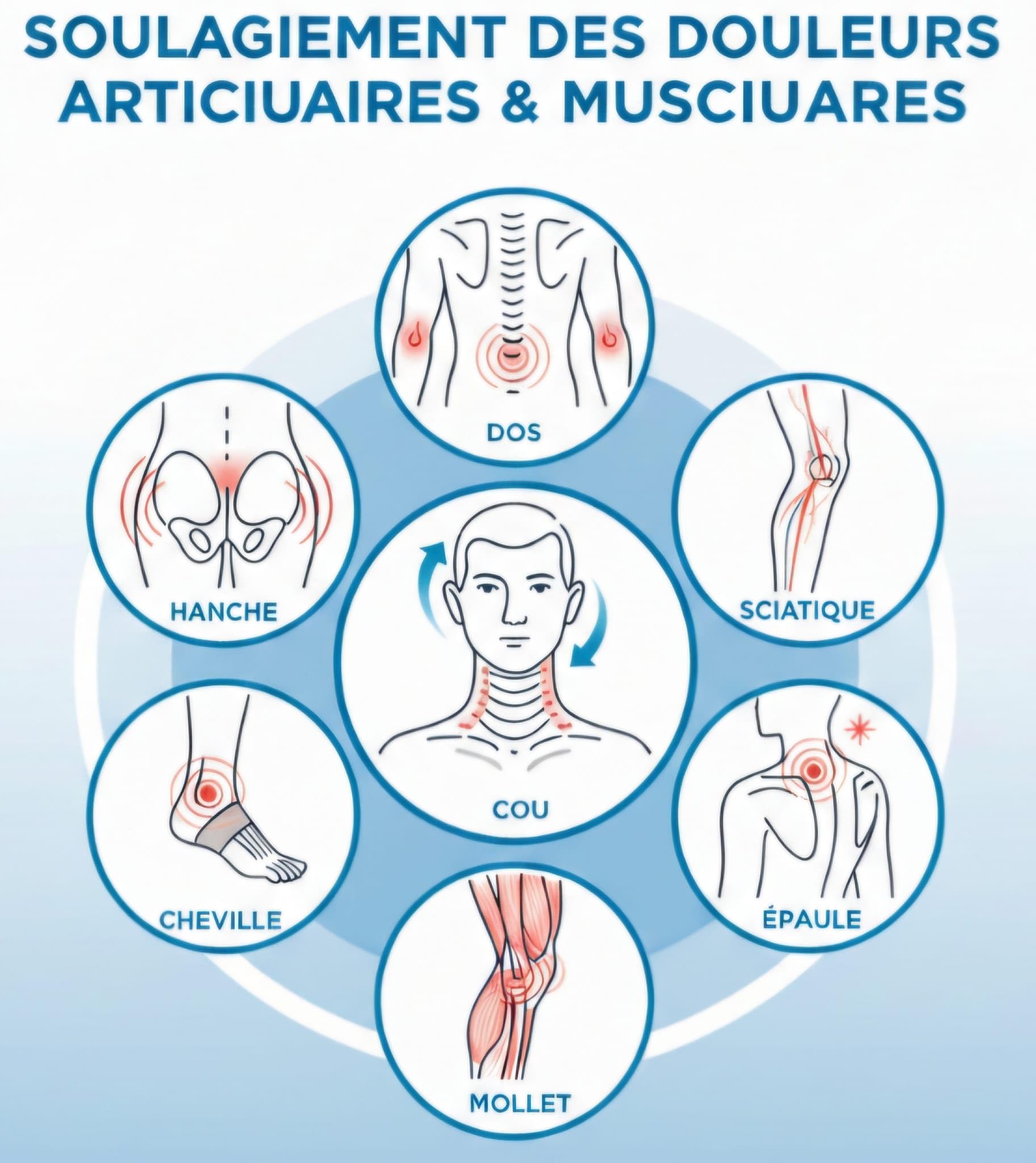 CARE PRO Électrostimulateur TENS EMS Sans Fil Rechargeable – Soulagement Douleur Musculaire, Massage & Récupération Sport