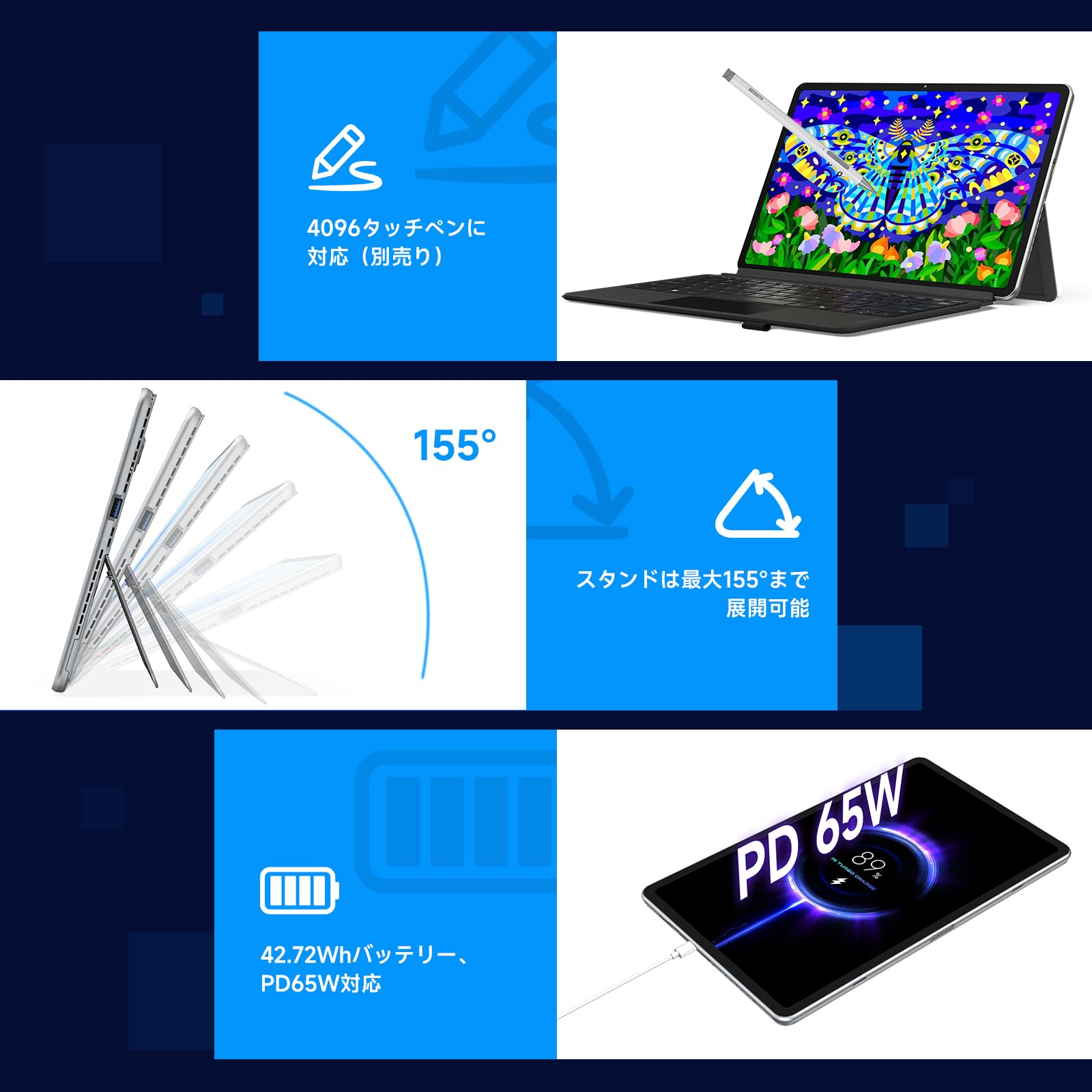 Amazon.co.jp: ALLDOCUBE iWork GT Ultra 2 in 1タブレット13インチ