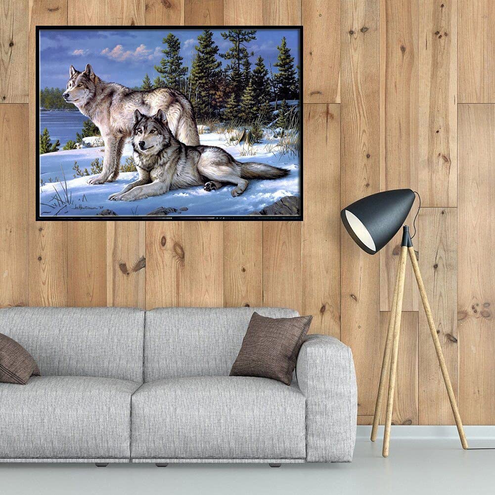 Peinture Diamant 5D DIY Loup grand format 50x100cm broderie adulte