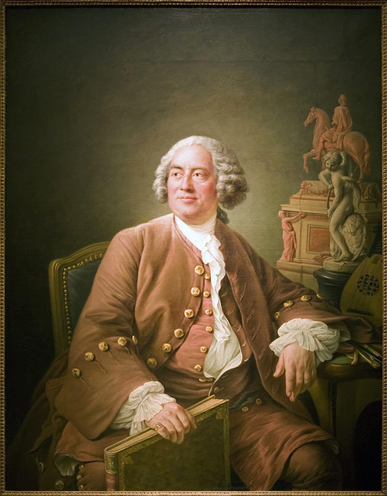 ARTXLXXBN Famous Print Painting Colorful Art Print Portrait of Edme Bouchardon by Francois Hubert Drouais Canvas Art Decorations for Home Decor 60x90cm