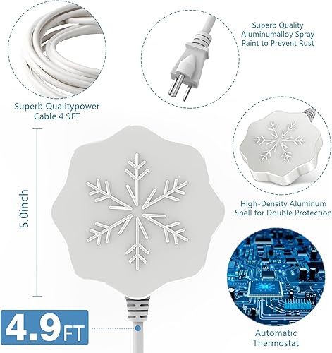 Miniatura 5 de Ryscam Calentador de baño para pájaros para exteriores en invierno, 80 W, control termostático, apagado automático, descongelador, calentador de