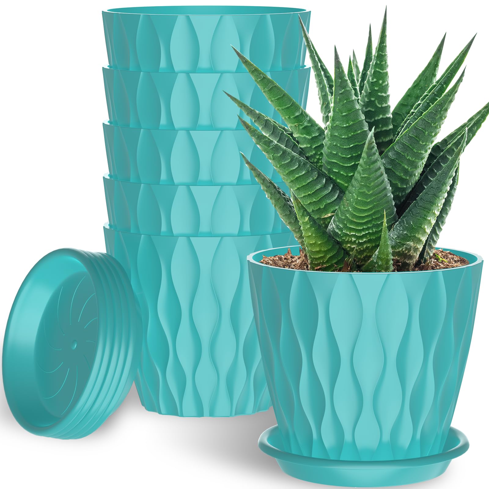 GDJUQZ 6 Pack 6 Inch Plant Pots