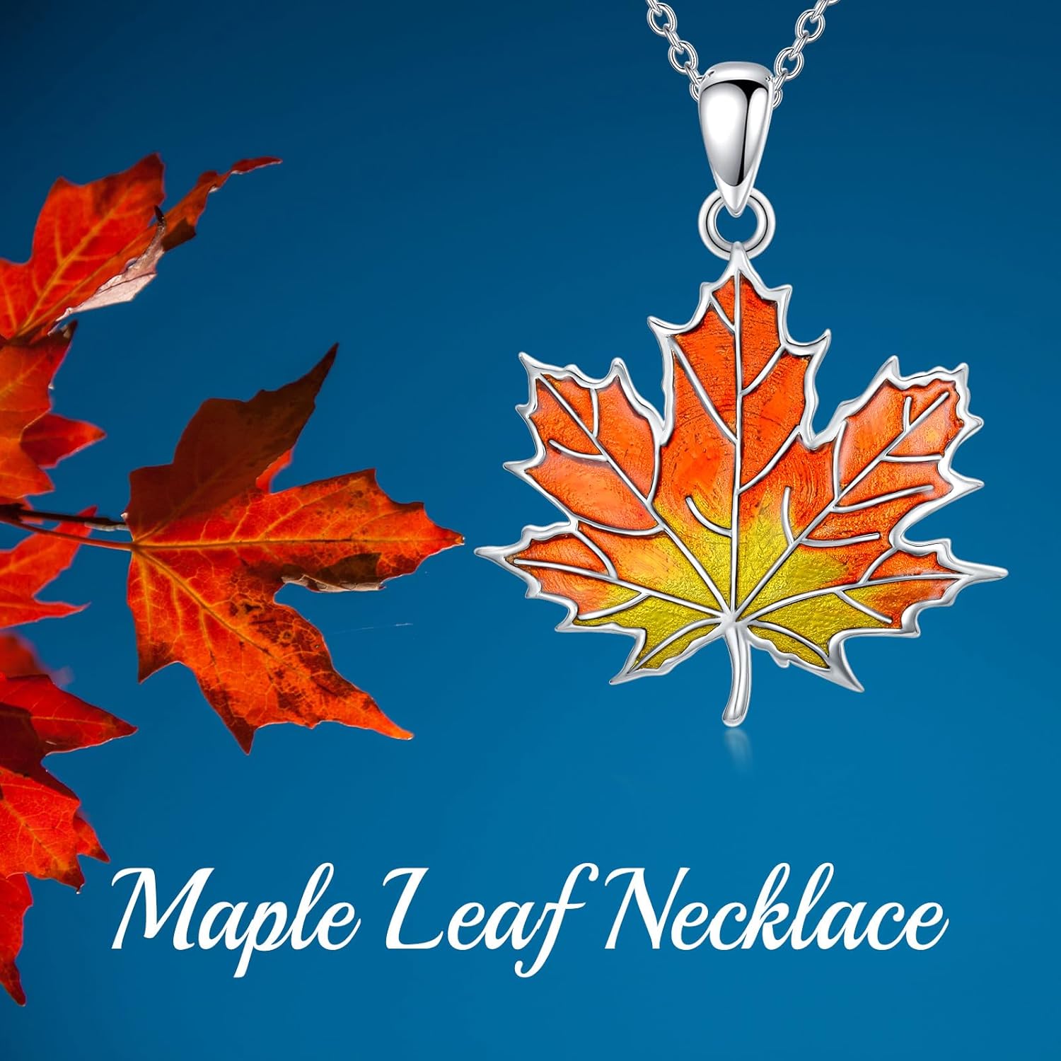 925 Sterling Silver Maple Leaf Necklaces Dainty Maple Leaf Pendant Necklace Jewelry Mother's Day Valentine's Day Birthday Gift for Mom Wife - Image 6