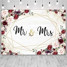 SENDY 7x5ft Miss to Mrs Backdrop for Bridal Shower Burgundy Floral Bride Groom Engaged Ceremony Photography Background Wedding Anniversary Party Decorations Banner Photo Studio Props