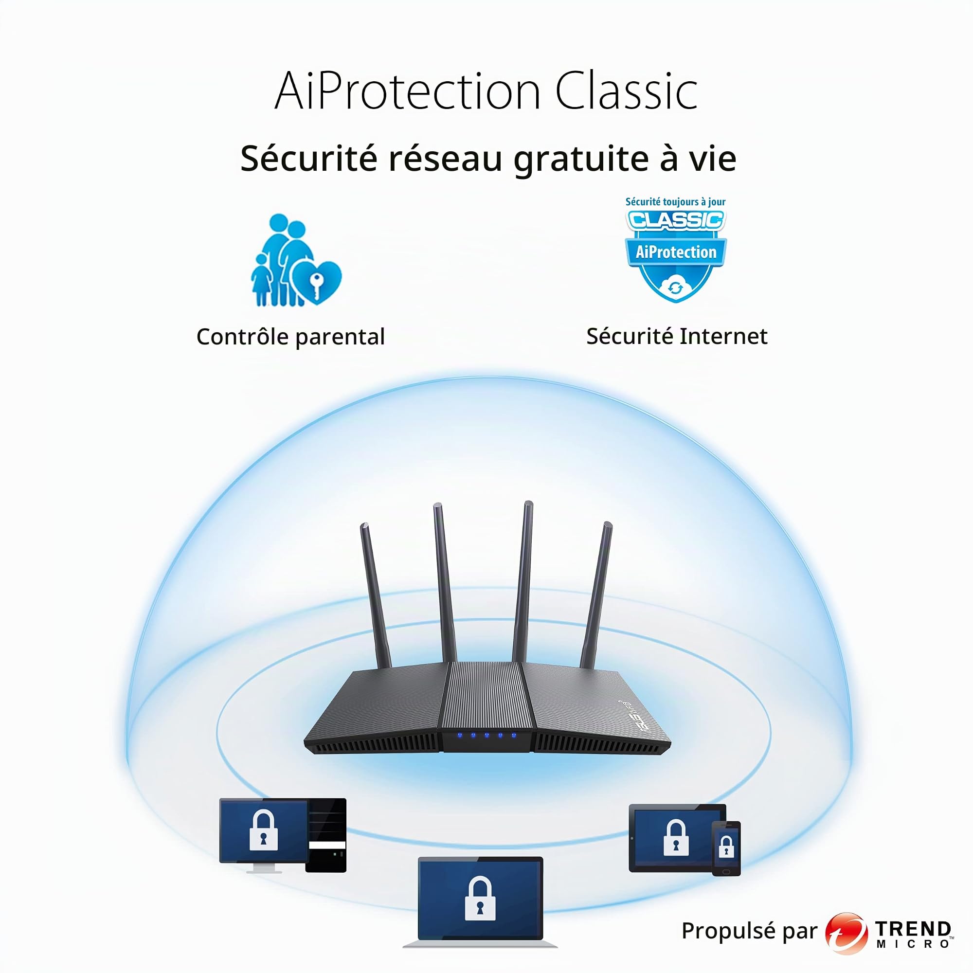ASUS AX1800S Gigabit Ethernet Dual-Band 2.4GHz / 5GHz Wireless Router - Black