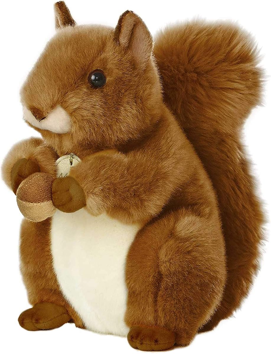 Aurora World Miyoni Ardilla de peluche – Animales de peluche realistas de 8 pulgadas para niños y coleccionistas (ardilla roja)