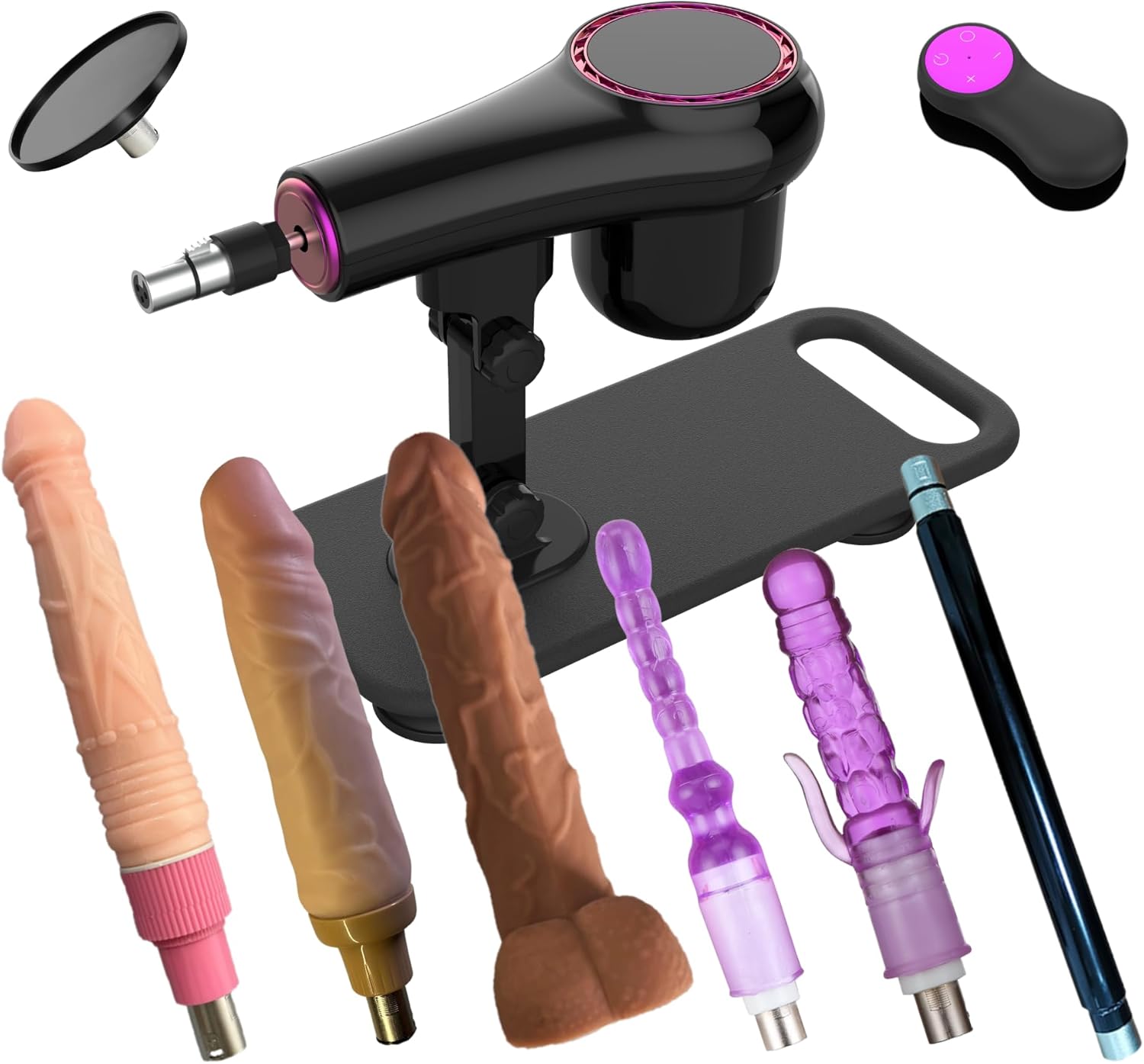 Sex Machine, Automatic Thrusting Sex Toy with Realistic Dildo and Suction Cup Adapter, 3XLR Connector, Adjustable Remote Control Machine Adult Toy