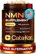 NMN Supplement 1000mg – 4-in-1 NAD Supplement with Quercetin | TMG | Resveratrol – NMNH Alternative – Supports Cellular Energy & NAD+ Levels – 60 Capsules – Third-Party Tested (1 Pack)