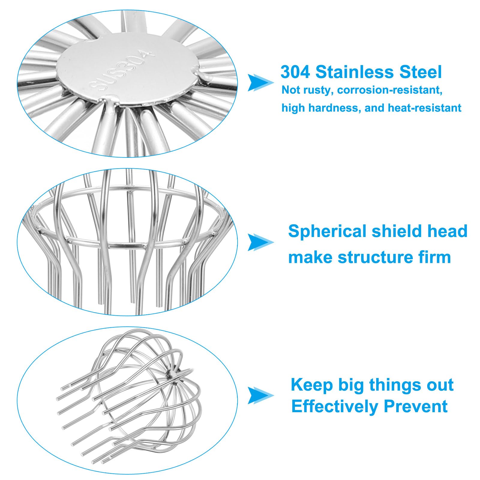 PATIKIL Gutter Guard 4 Inch, 2 Pack 304 Stainless Steel Down Pipe Filter - Image 3