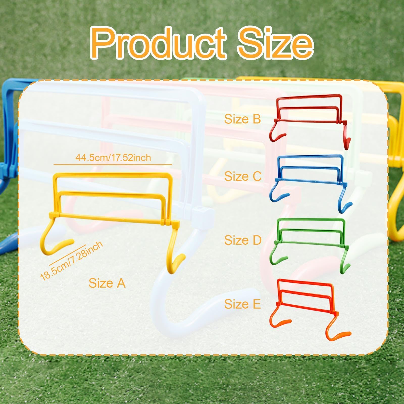 QSTDGVPW Agility Training Hurdle Speed Training Equipment Set Practice Adjustable for Running Obstacle Courses Athletic Basketball, Orange