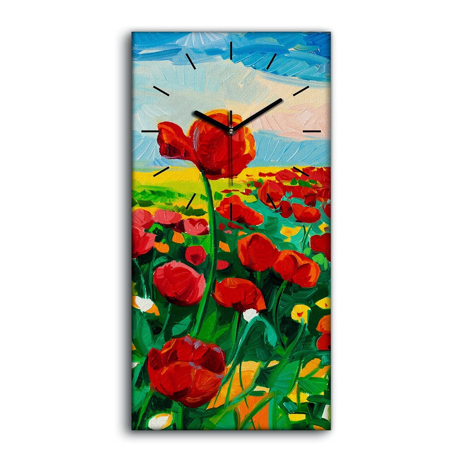 Tableau Horloge Toile Nature Pavillon Impression Art Moderne Salon 30x60