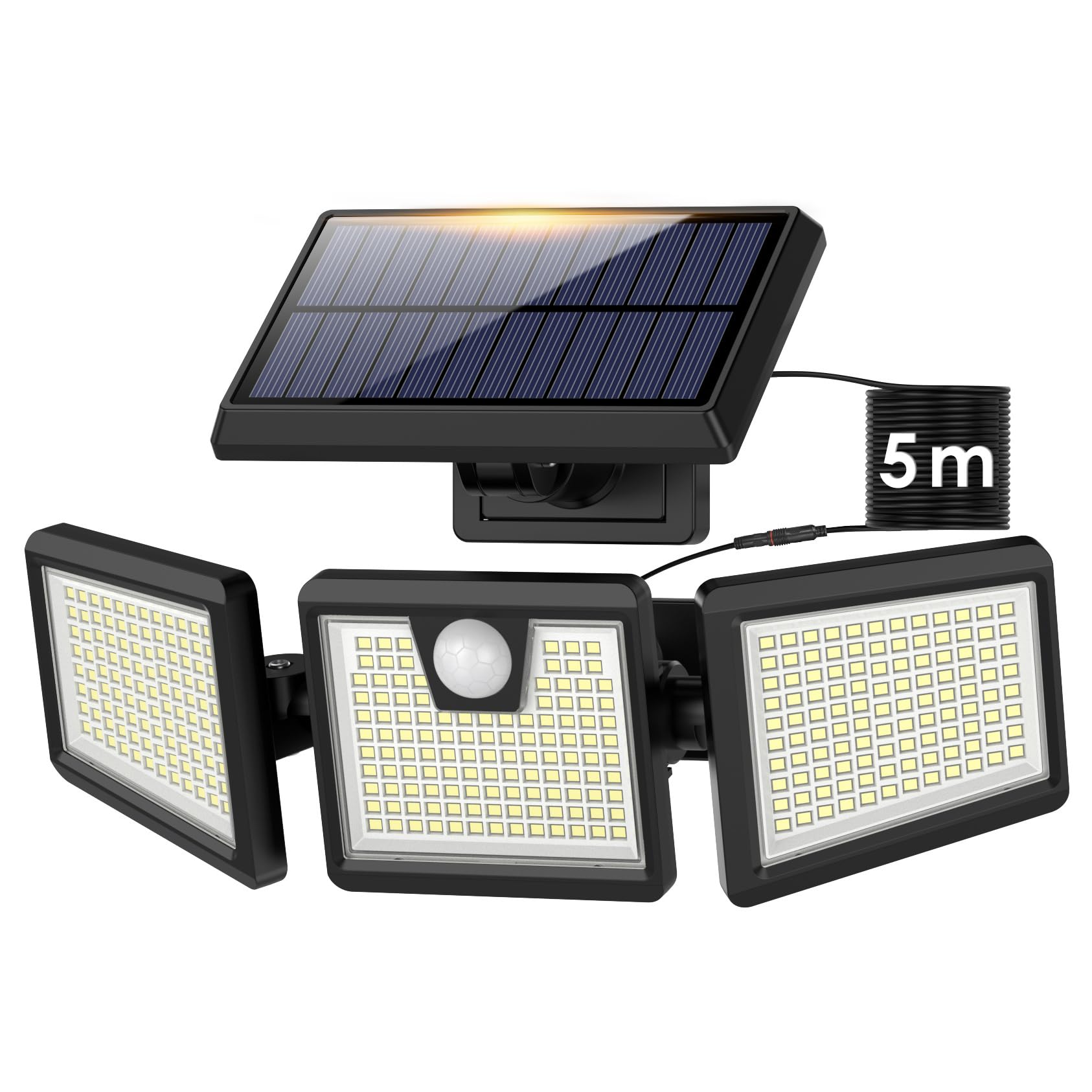 Lampada Solare Esterna MPJ 106 LED Con Sensore Movimento - IP65, Cavo 5m, 120° - Foto 5