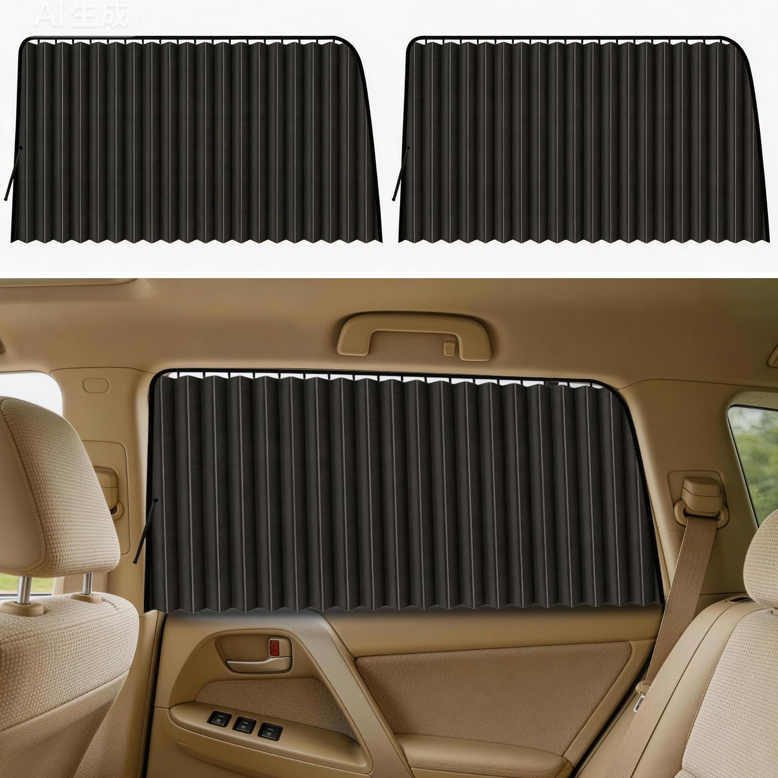 ZATOOTO - Tendine parasole per finestrini laterali dell'auto, magnetiche, colore nero, 2 pezzi, accessori per auto, per mantenere più fresco, per il sonno del bambino