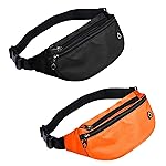 2 Packs Fanny Packs for Men and Women, Waterproof Sports Waist Pack Bag for Travel Hiking Running Hands-free