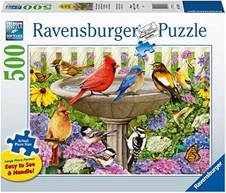 Ravensburger at The Birdbath 500 Piece Large Format Jigsaw Puzzle for Adults - 16793 - Every Piece is Unique, Softclick Technology Means Pieces Fit Together Perfectly