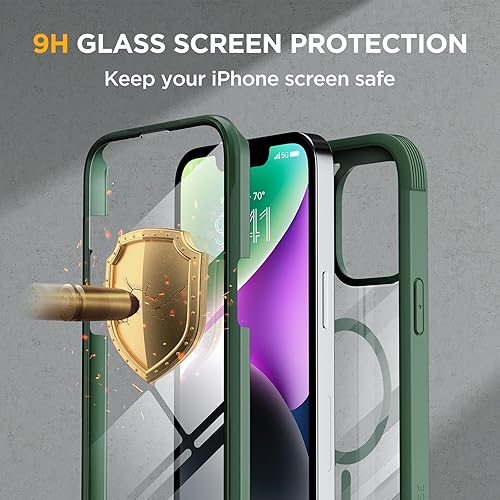 Miniatura 539 de Miracase Glass Series - Funda para iPhone 11 de 6.1 pulgadas, funda resistente de cuerpo completo mejorado con protector de pantalla de vidrio Negro