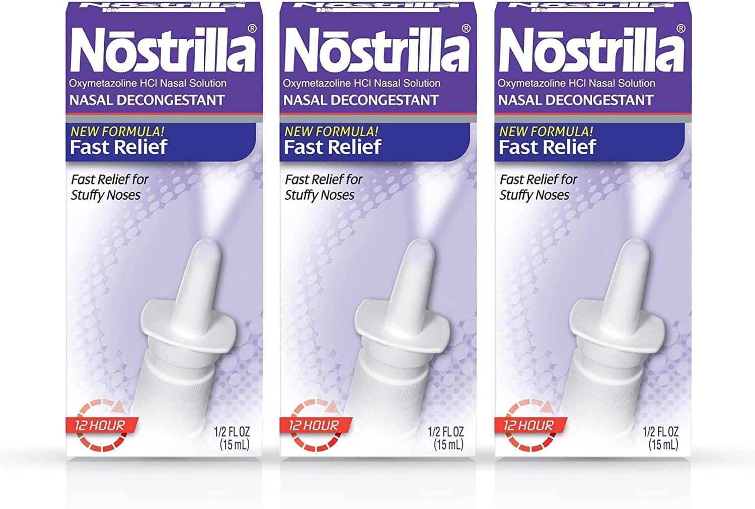 Nasal Decongestant Spray, Stuffy Nose Relief, 0.5 oz (3 Pack)