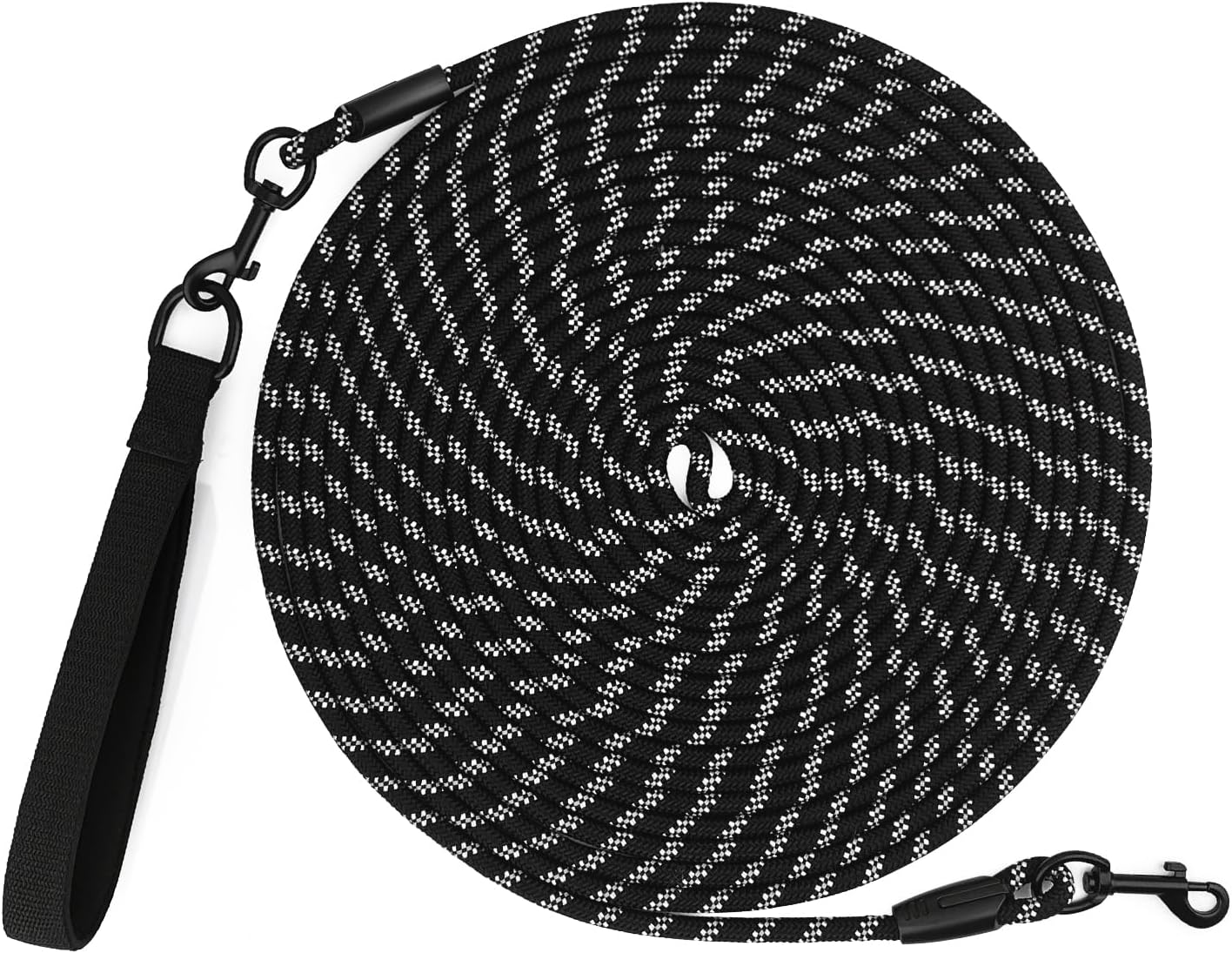 Dog Training Lead, 5M 10M 20M 30M Strong Rope Long line Dog Lead Leash Reflective Recall Training Leads with Soft Padded Handle Walking Leash for Large Medium Small Puppy Dog (Black, 10m/33ft)