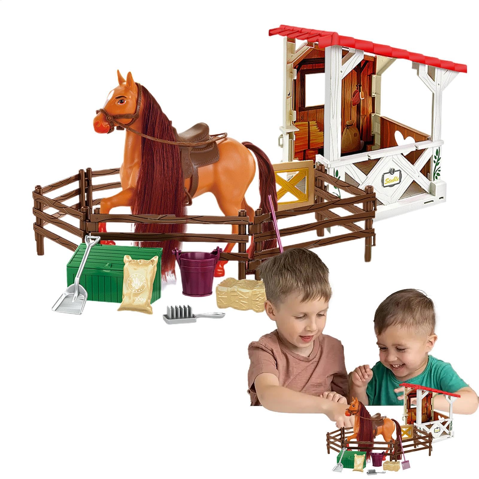 Set Equitazione per Bambini e Bambine Set Realistico Animali Da Fattoria