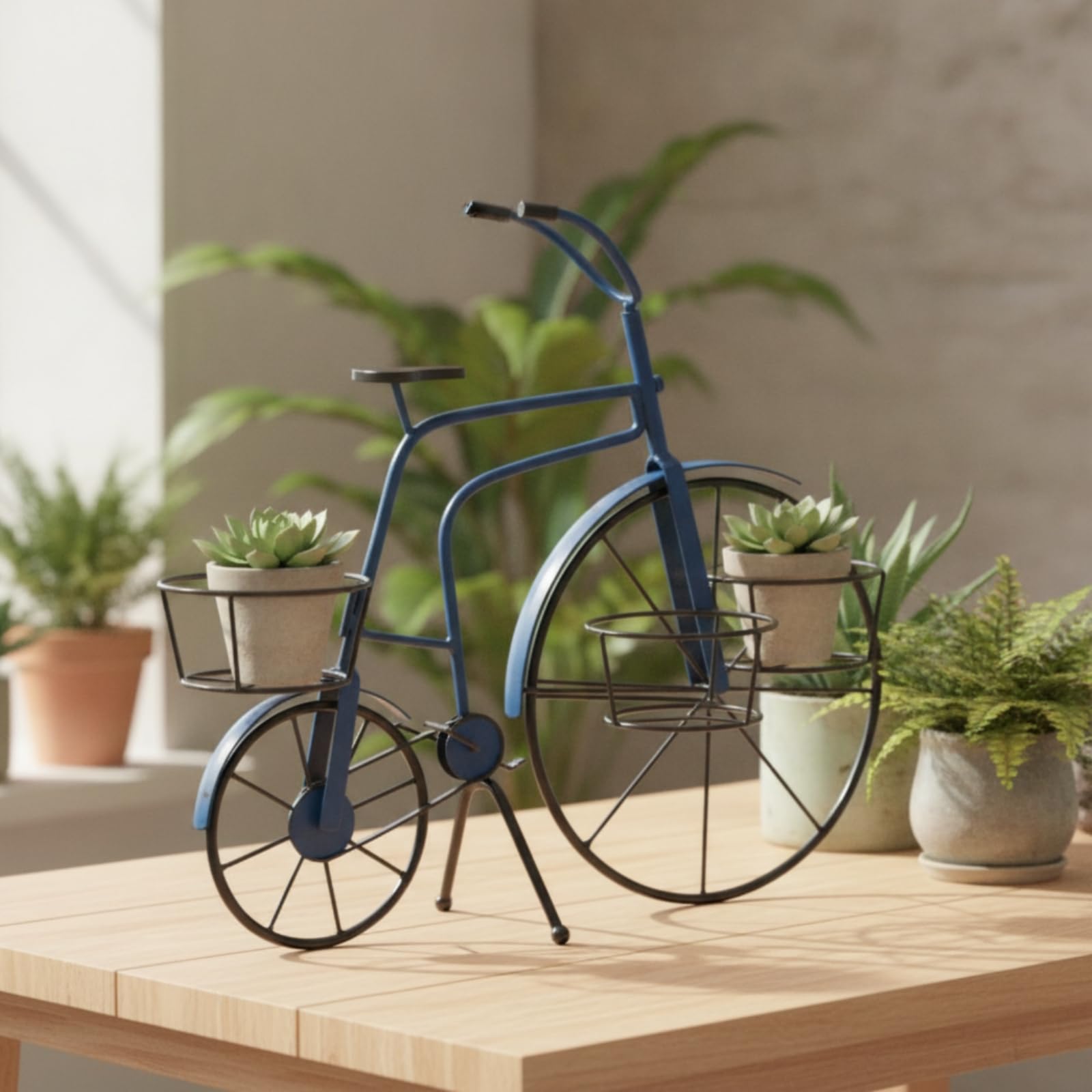 Porte-Plante En Forme Vélo Rétro Support Pot Fleurs En Forme Vélo sur Pied Support à Fleurs pour Salon , Jaune