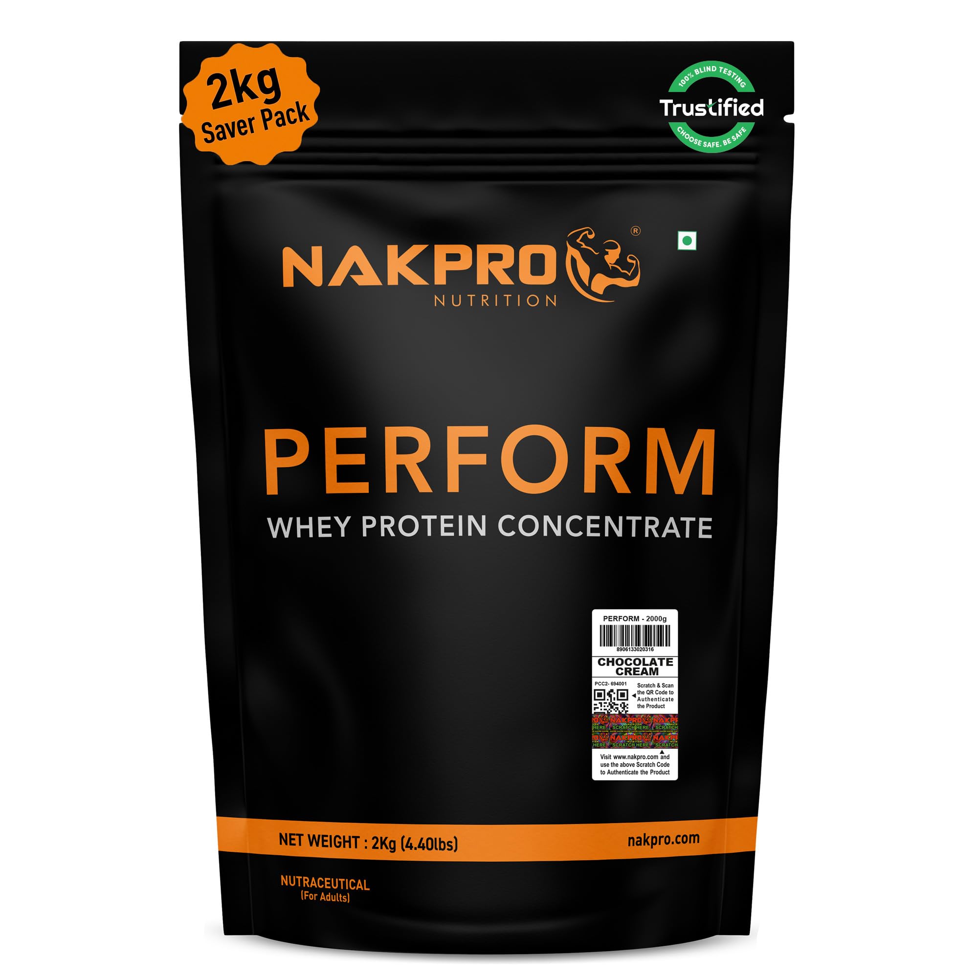 NAKPRO NUTRITION Perform Whey Protein Concentrate | 1kg Unflavoured | 26g protein, Trustified Certified — Amazon image 15
