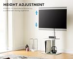 FITUEYES White TV Stand Mount for 32-60 inch TV Screen, 2 Tier Floor TV Stand with Swivel 70 Degrees and Height Adjustable Max VESA 600x400 mm, Max Load 66 lbs