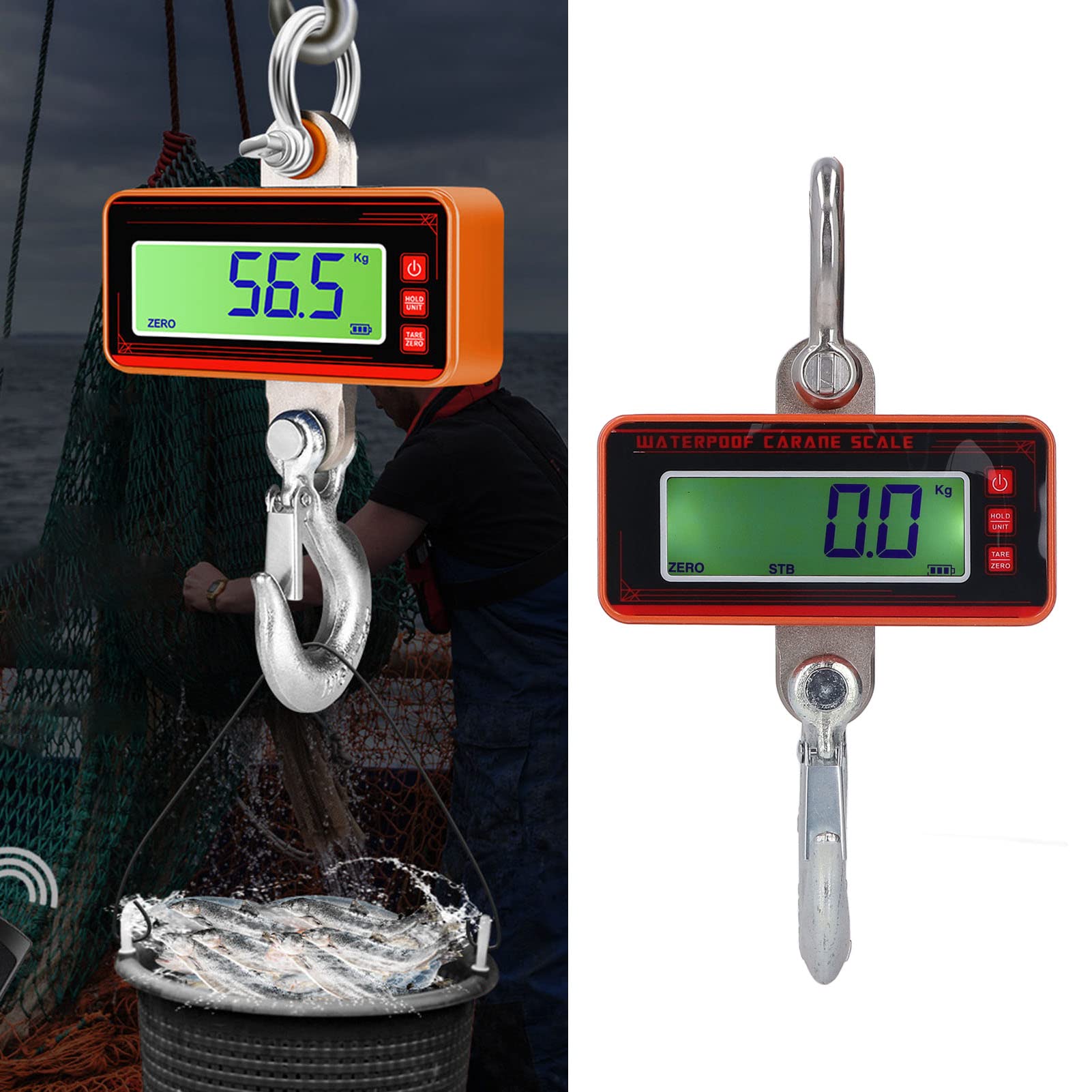 Báscula colgante resistente, resistente al agua, 1000 kg, carcasa de aleación de aluminio, escala digital de grúa 100240 V con control remoto para pesaje en muelle