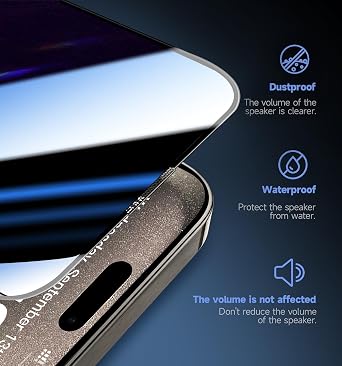 MAGIC JOHN Privacy Screen Protector for iPhone 15 Pro Max 6.7 inch, 2 Pack