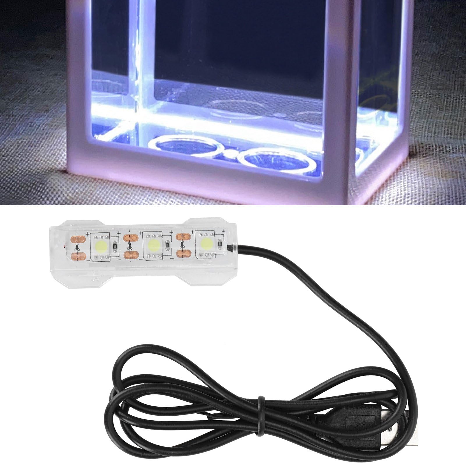 Mini Aquarium LED Beleuchtung Licht, Aquarium Leuchte Hohe Beleuchtungsintensität Aquarienbeleuchtun Aquarium Lampe Aquarienleucht Unterwasser LED-Lichtbalken für Fische Tank Fisch Pflanze 6x2cm