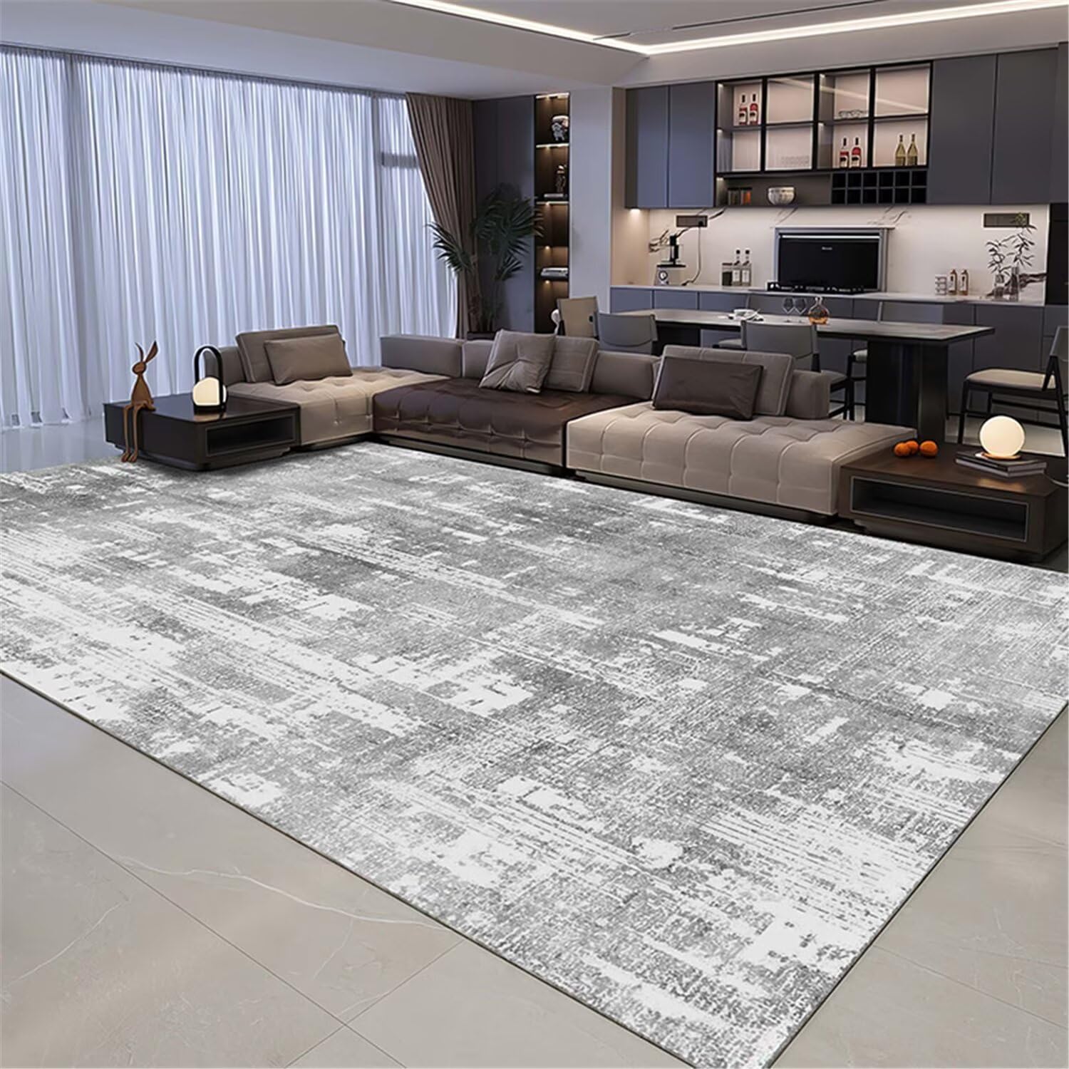 Plaid chien gris 160x230 cm pour décoration moderne de salon