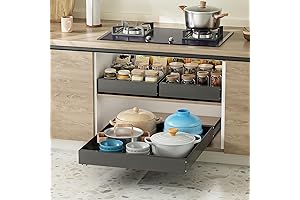 Pull-Out Under-Sink Cabinet Organizer for Deep Shelving and Kitchen Essentials Storage Solutions