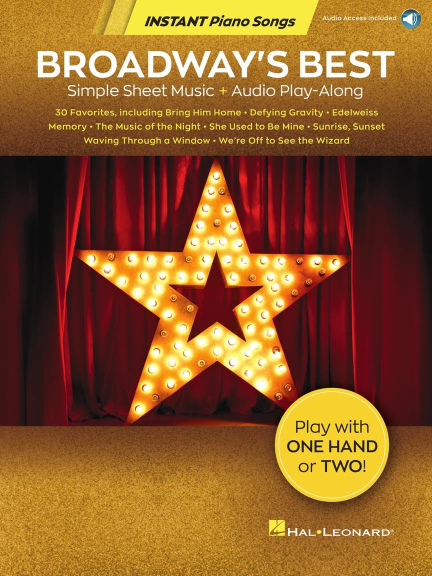 Broadway's Best. Simple Sheet Music + Audio Play-Along (Instant Piano Songs)