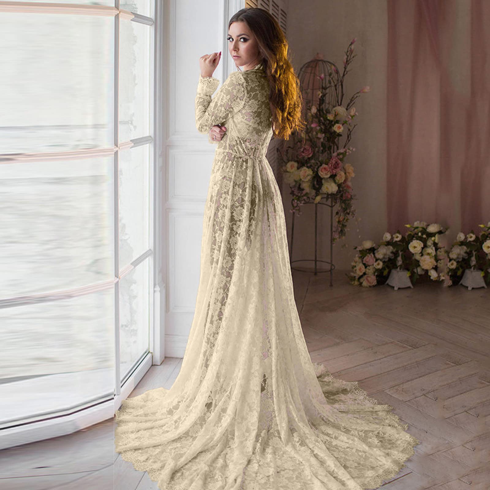 Robe Shooting Grossesse Robe Maternité Femmes Enceintes Manches Courtes Unie Séance Photo Accessoires Grossesse