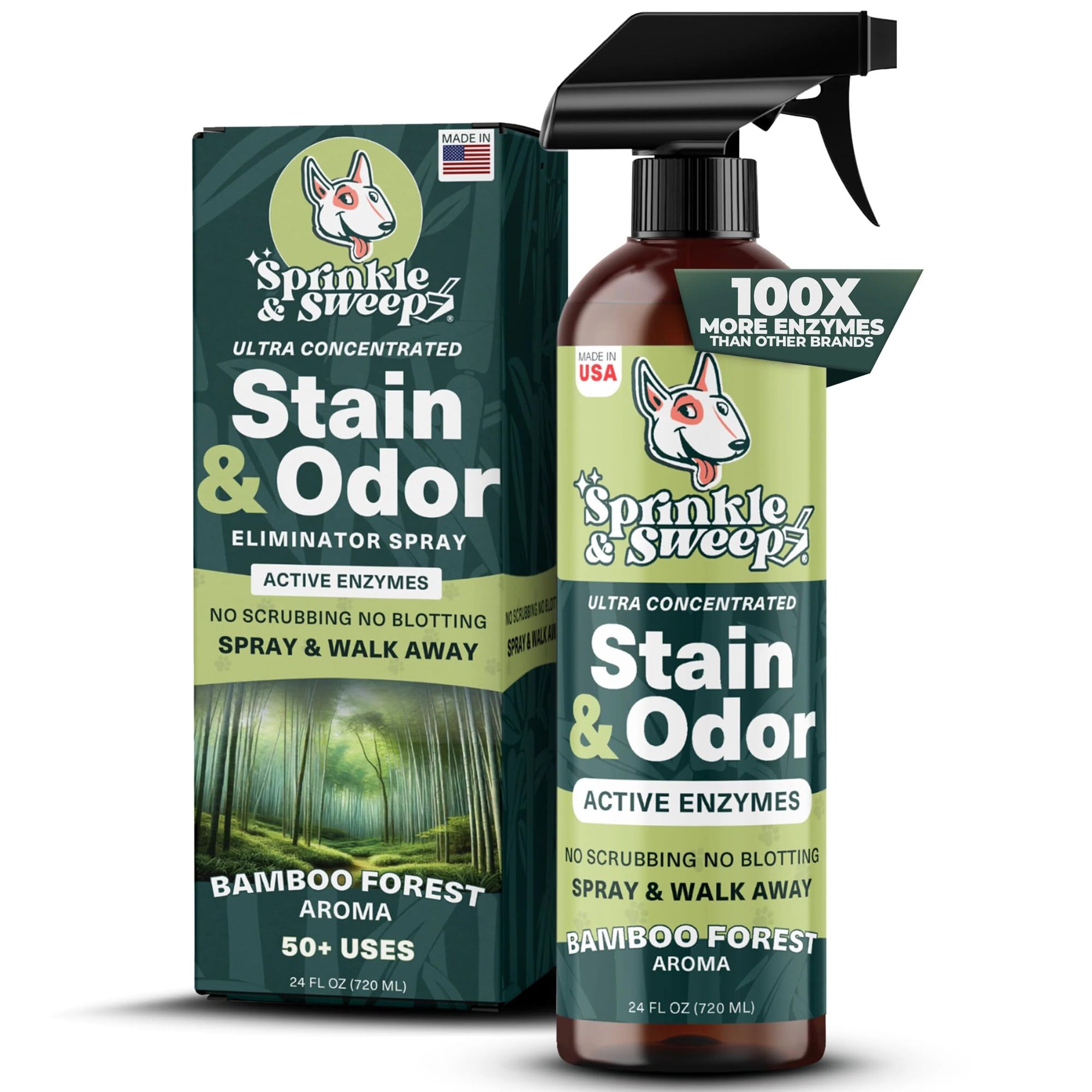 Spray limpiador enzimático de enzimas para gatos y perros, eliminador de manchas y olores de orina para gatos y perros, limpiador enzimático de alfombras para mascotas, limpiador enzimático de enzimas