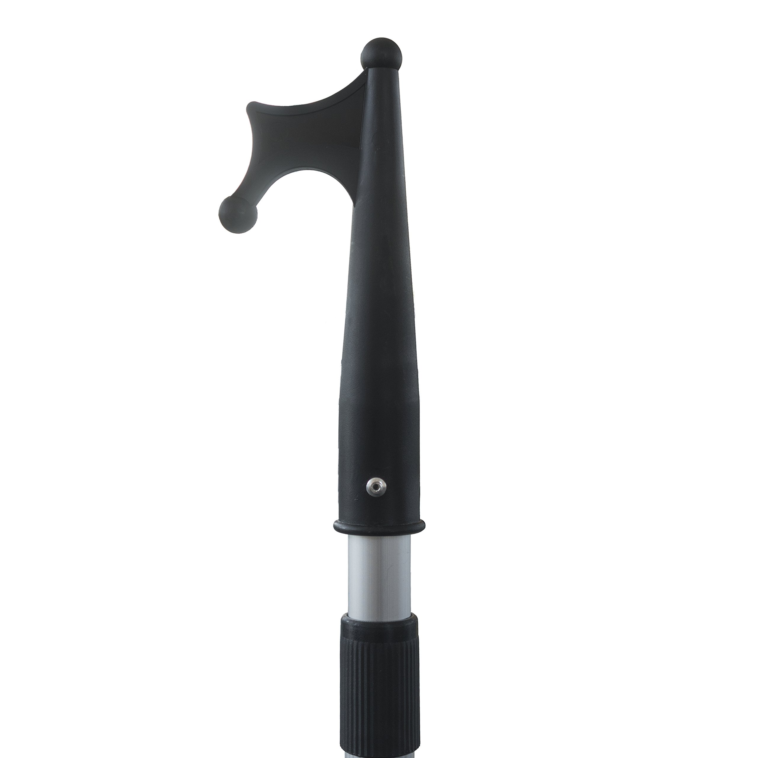 AWN Bootshaken teleskopierbar 1,17–2 m, schwimmfähig, aus eloxiertem Aluminium, Rutschfester Griff, robuster Nylon-Haken, leicht & stabil, Anlegehilfe & Bootszubehör