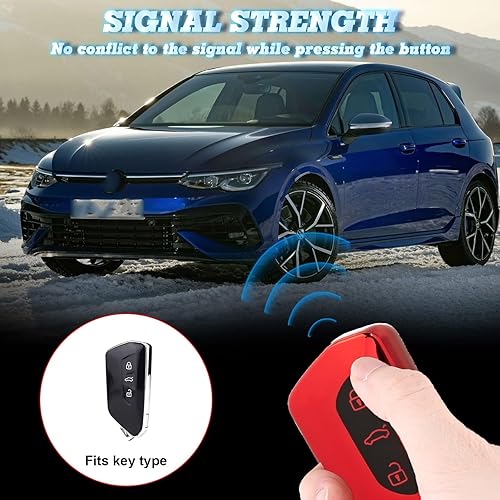 Miniatura 9 de Xotic Tech - Carcasa para llavero de TPU color morado y negro, compatible con Volkswagen Arteon Atlas Golf Alltrack Jetta Passat Tiguan Skoda Kodiaq