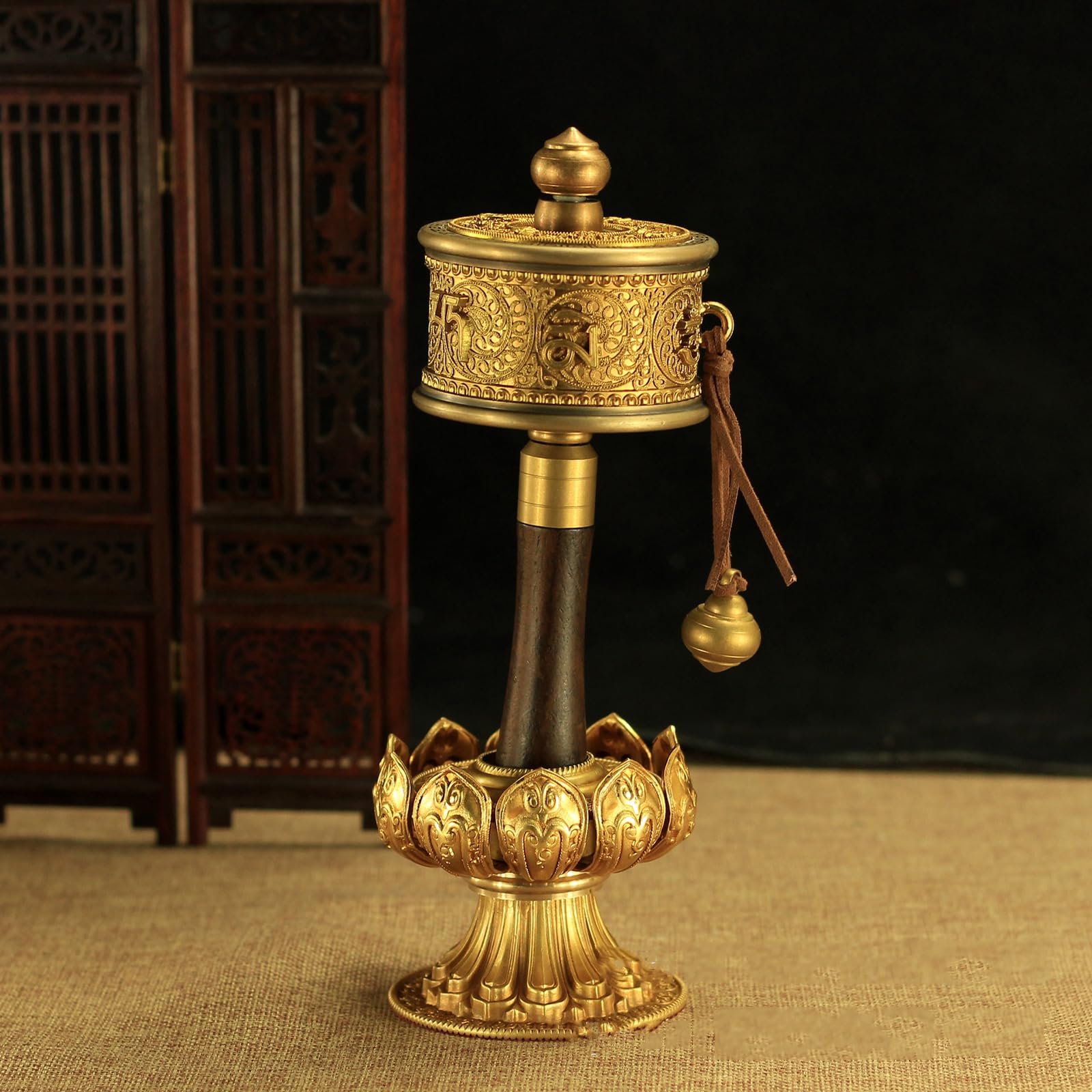 HMWOKPOT Lotus Base for Religion Scriptures Tibetan Prayer Wheel