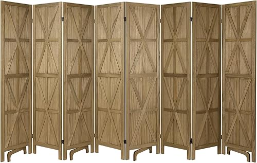 Miniatura 8 de ECOMEX Divisor de habitación de 8 paneles totalmente montado, divisor de habitación de madera de 5.6 pies, separadores de habitación y pantallas de